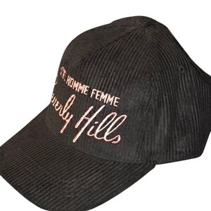 Homme Femme - Beverly Hills Black Corduroy Cap - BRAND NEW